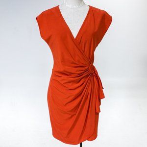 Vintage 90s S/M Dress Wrap Short Mini July 4th Sarong Small Medium Red Orange